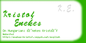 kristof enekes business card